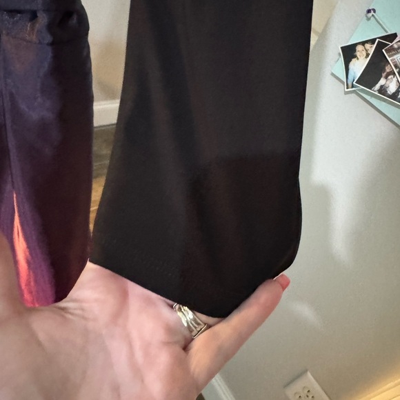 SLNY Black, Purple and Red ombré Pleated Tiered Gown - Picture 5 of 13